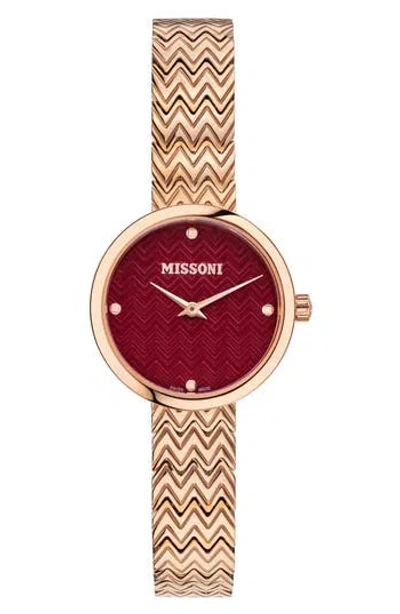 Missoni M1 Joy Bracelet Watch, 29mm In Rose Gold/red