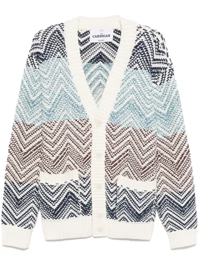 MISSONI MACRO-ZIGZAG CROCHET-KNIT CARDIGAN