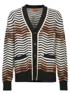 Missoni Macro Zigzag Knitted Cardigan In Brown