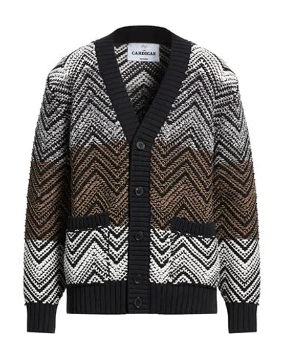 Missoni Man Cardigan Black Size 42 Cotton, Polyamide, Polyester, Viscose In Multi