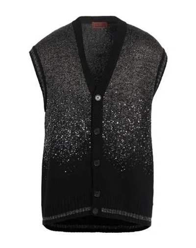 Missoni Man Cardigan Black Size 42 Cotton, Viscose, Polyamide, Polyester, Metallic Fiber