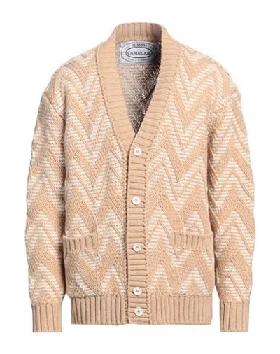 Missoni Man Cardigan Camel Size 40 Wool In Beige