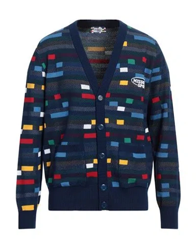 Missoni Man Cardigan Midnight Blue Size Xxl Cotton