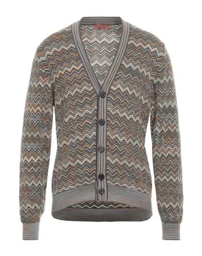 Missoni Man Cardigan Military Green Size Xl Cotton, Cashmere, Silk