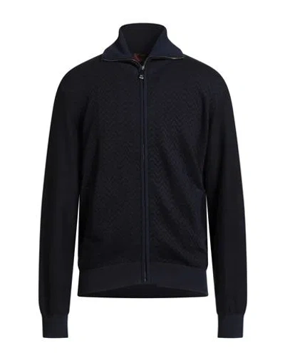 Missoni Man Cardigan Navy Size 44 Cotton, Cashmere, Elastane, Polyamide In Black