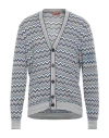 Missoni Man Cardigan Navy Size L Cotton, Cashmere, Silk In Blue