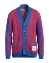 Missoni Man Cardigan Red Size 44 Cotton, Polyester In Blue