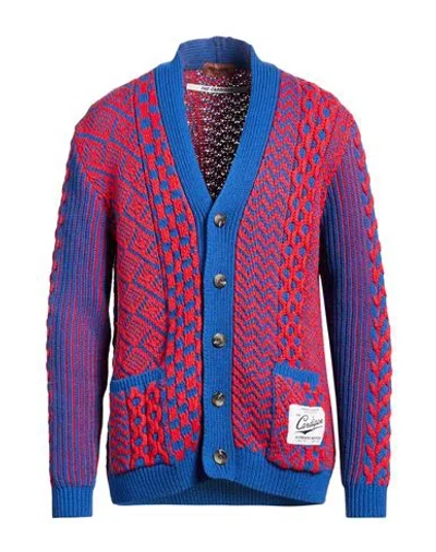 Missoni Man Cardigan Red Size 44 Cotton, Polyester In Blue