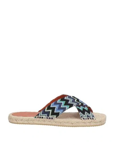 Missoni Man Espadrilles Blue Size 8 Textile Fibers In Multi