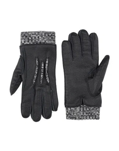 Missoni Man Gloves Black Size Onesize Leather, Textile Fibers