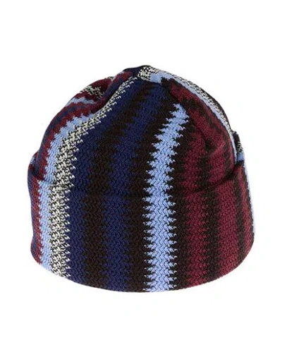 Missoni Man Hat Burgundy Size Onesize Wool, Acrylic In Blue