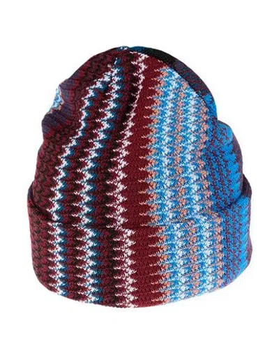 Missoni Man Hat Burgundy Size - Wool, Acrylic In Blue