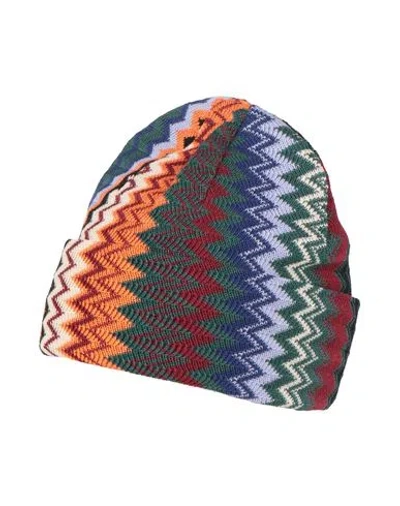 Missoni Man Hat Orange Size Onesize Wool, Acrylic In Multi
