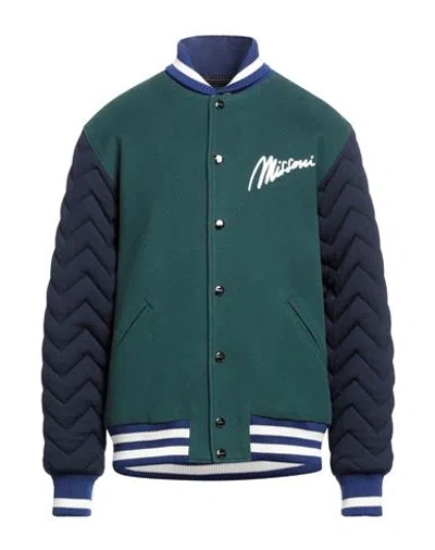 Missoni Man Jacket Green Size L Virgin Wool, Polyamide
