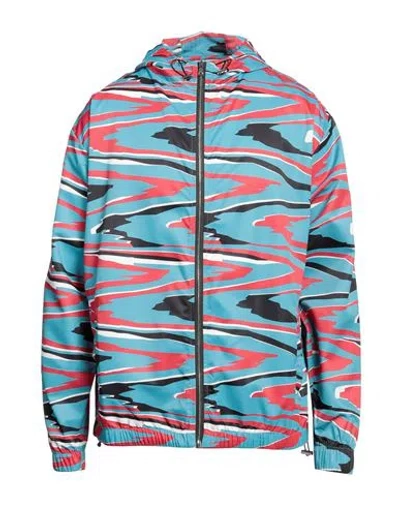Missoni Man Jacket Turquoise Size Xxl Polyester In Blue