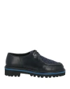 MISSONI MISSONI MAN LACE-UP SHOES MIDNIGHT BLUE SIZE 9 LEATHER, TEXTILE FIBERS