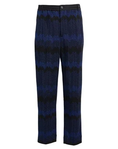 Missoni Man Pants Blue Size 38 Viscose, Metallic Fiber