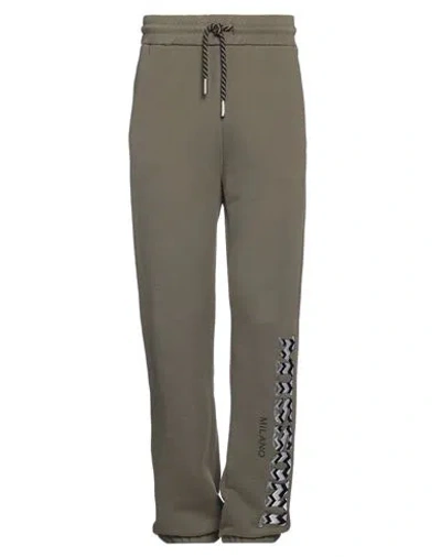 Missoni Man Pants Military Green Size Xxl Polyester, Cotton
