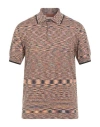 Missoni Man Polo Shirt Apricot Size 42 Cotton In Multi