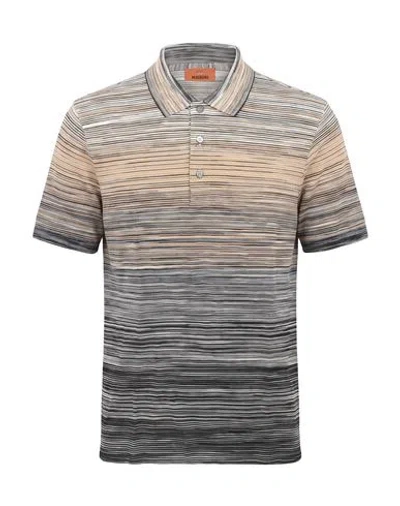 Missoni Man Polo Shirt Beige Size Xl Cotton In Multi