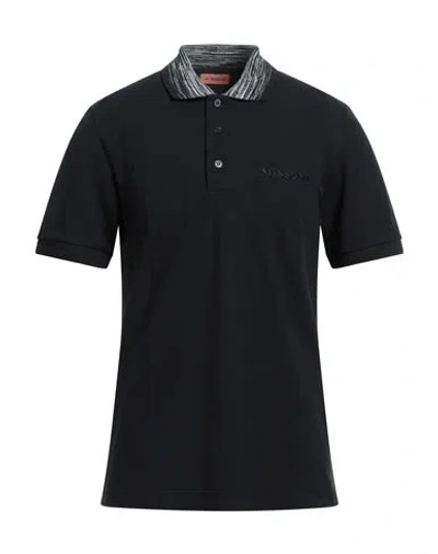 Missoni Man Polo Shirt Black Size Xxl Cotton