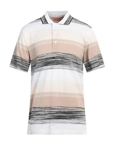 Missoni Man Polo Shirt Light Brown Size Xxl Cotton In Beige