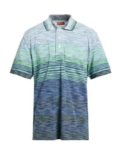Missoni Man Polo Shirt Midnight Blue Size L Cotton
