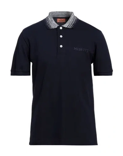 Missoni Man Polo Shirt Midnight Blue Size Xl Cotton