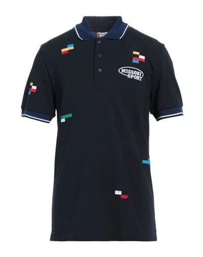 Missoni Navy Tennis-tail Polo In Black