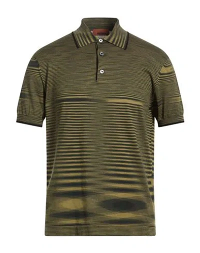 Missoni Man Polo Shirt Military Green Size 44 Cotton