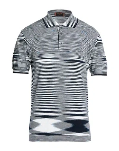 Missoni Man Polo Shirt Navy Size 44 Cotton In Black