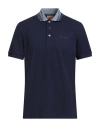 Missoni Man Polo Shirt Navy Size Xl Cotton In Blue