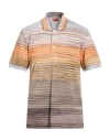 Missoni Man Polo Shirt Orange Size M Cotton In Multi