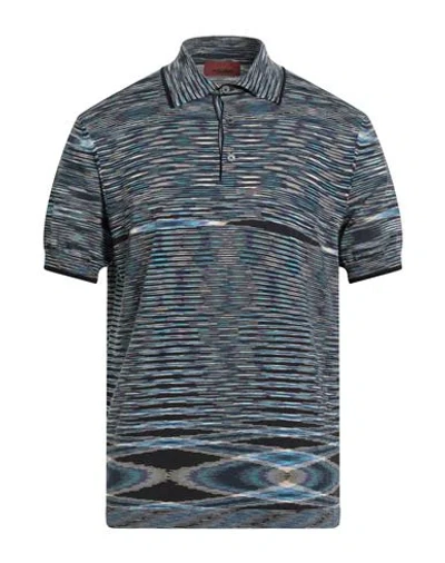 Missoni Polo In Cotone Ricamato  Uomo In Blue