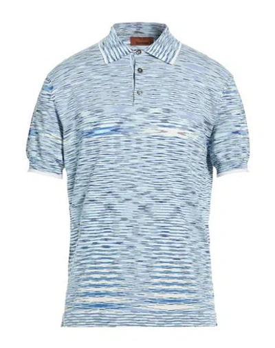 Missoni Man Polo Shirt Sky Blue Size 40 Cotton