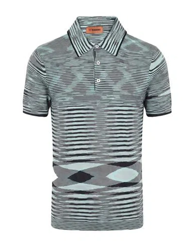 Missoni Man Polo Shirt Sky Blue Size 42 Cotton