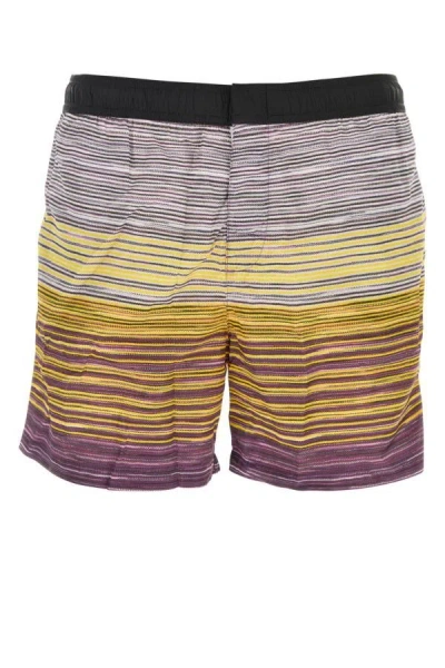 Missoni Stripe-print Elasticated-waistband Swim Shorts In Purple