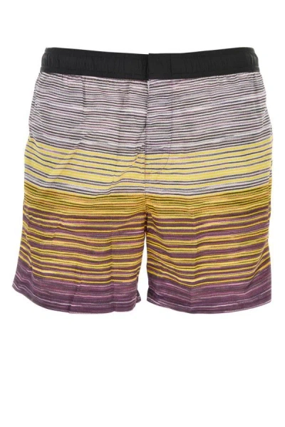Missoni Stripe-print Elasticated-waistband Swim Shorts In Yellow
