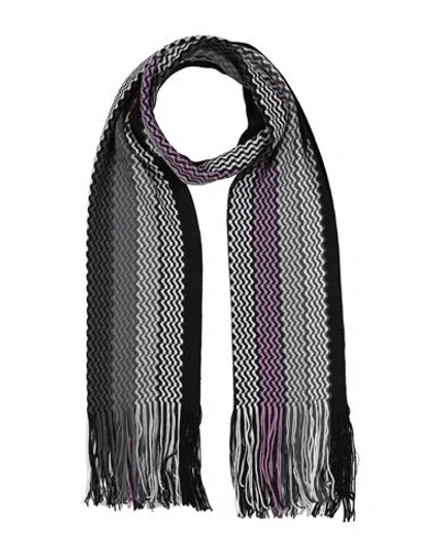 Missoni Man Scarf Black Size - Wool, Acrylic In Gray