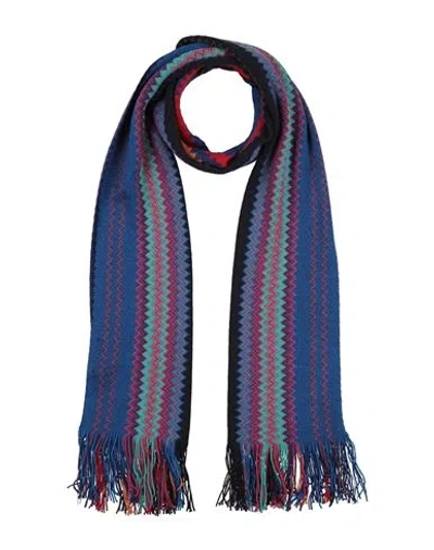 Missoni Man Scarf Bright Blue Size - Wool, Acrylic In Brown