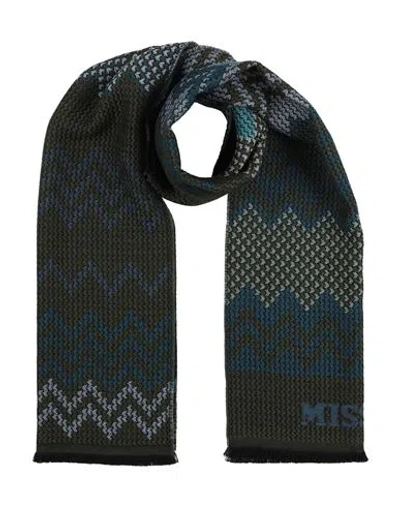Missoni Man Scarf Military Green Size - Wool, Acrylic In Multi