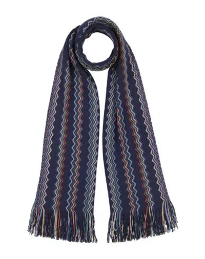 Missoni Man Scarf Navy Size - Wool In Black