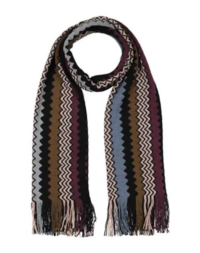 Missoni Man Scarf Slate Blue Size - Wool, Acrylic In Brown