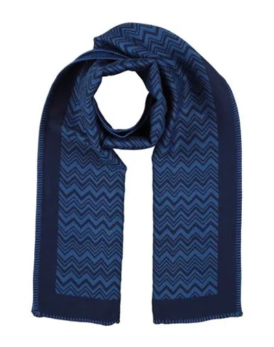 Missoni Man Scarf Slate Blue Size - Wool, Acrylic, Modal In Brown