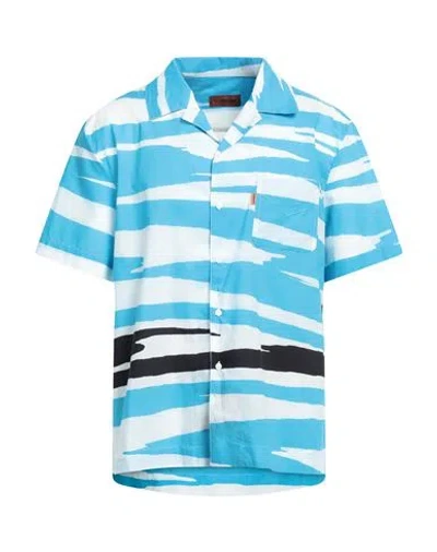 Missoni Man Shirt Azure Size Xl Cotton In Blue