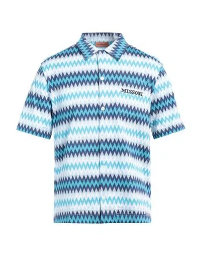 Missoni Man Sweater Azure Size Xl Cotton In Blue