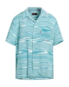 Missoni Man Shirt Azure Size Xxl Viscose In Blue