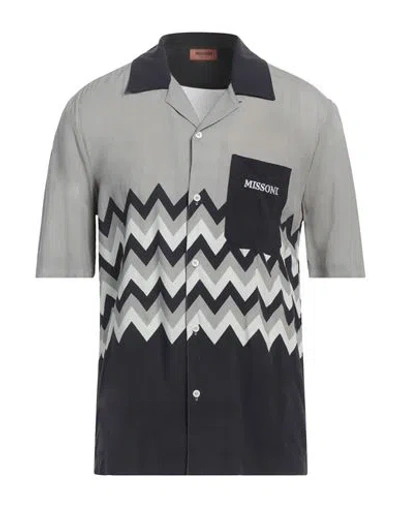 Missoni Man Shirt Grey Size M Viscose In Gray