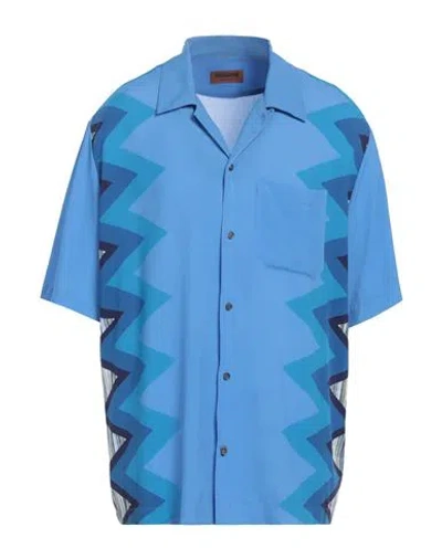 Missoni Man Shirt Light Blue Size Xxl Viscose
