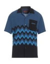 Missoni Man Shirt Navy Blue Size Xs Viscose
